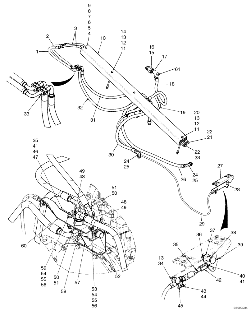 Схема запчастей Case 410 - (08-06) - HYDRAULICS - SECONDARY FRONT AUXILIARY (08) - HYDRAULICS