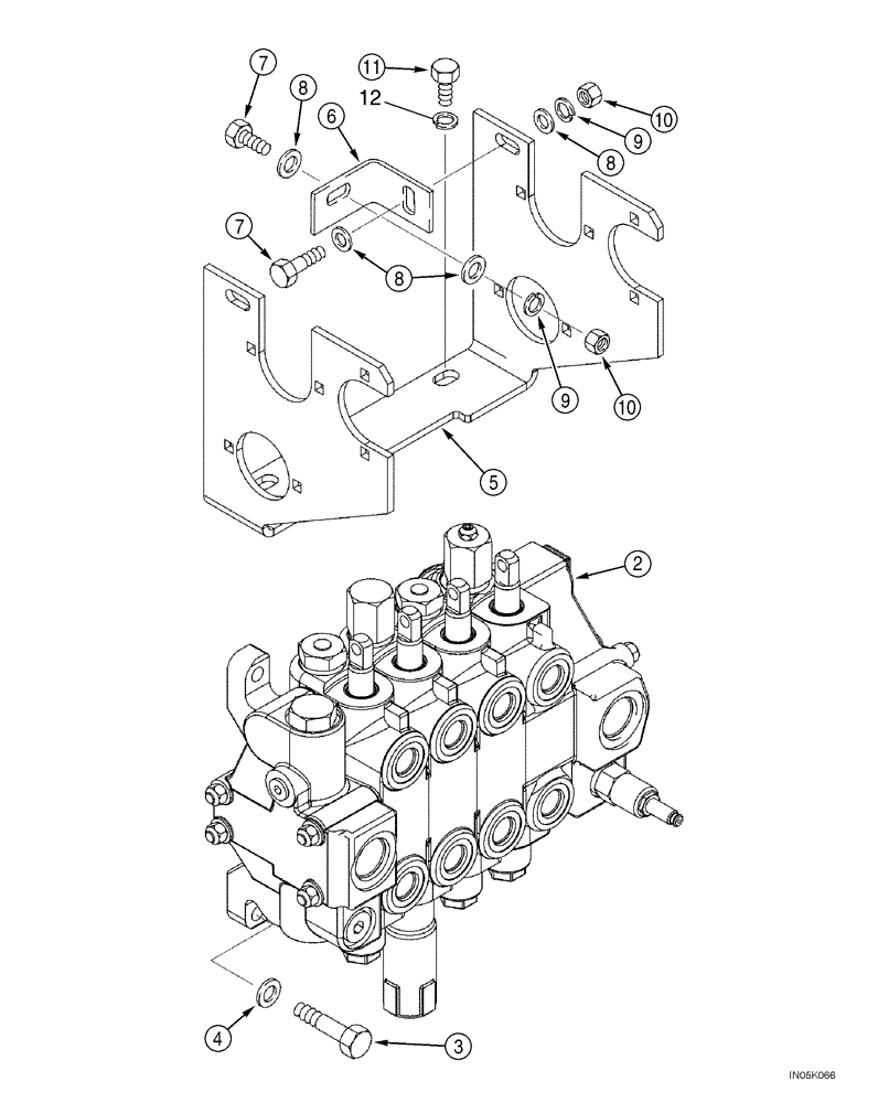 Схема запчастей Case 1150H_IND - (08-16) - VALVE, CONTROL - BRACKET, LINKAGE (08) - HYDRAULICS