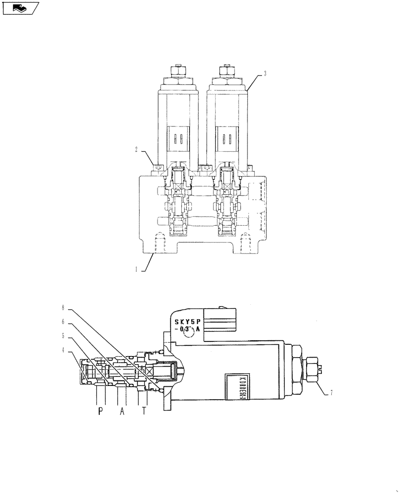 Схема запчастей Case CX55BMSR - (01-043[02]) - CONTROL LINES, VALVE (HAND CONTROL) (35) - HYDRAULIC SYSTEMS