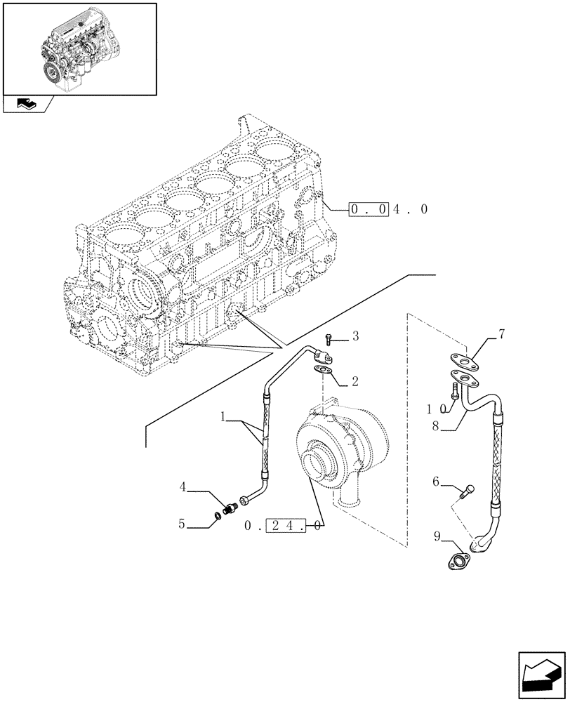 Схема запчастей Case F3BE0684N E904 - (0.30.63) - TURBOBLOWER PIPES (504139846 - 504053494) 