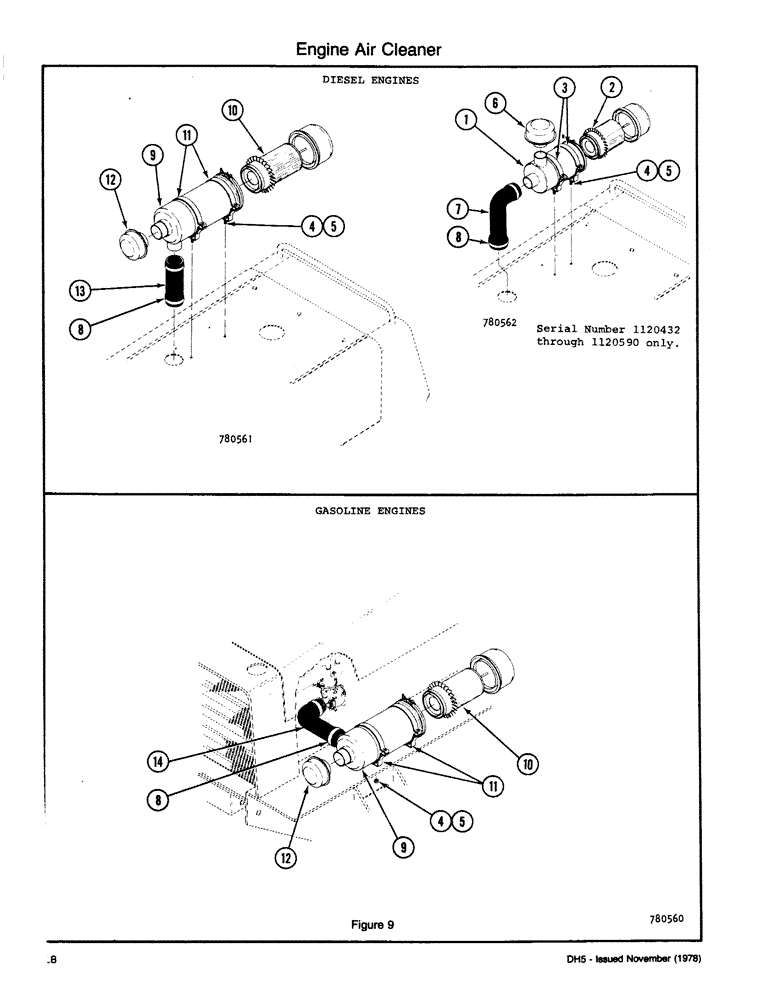 Схема запчастей Case DH5 - (018) - ENGINE AIR CLEANER (10) - ENGINE