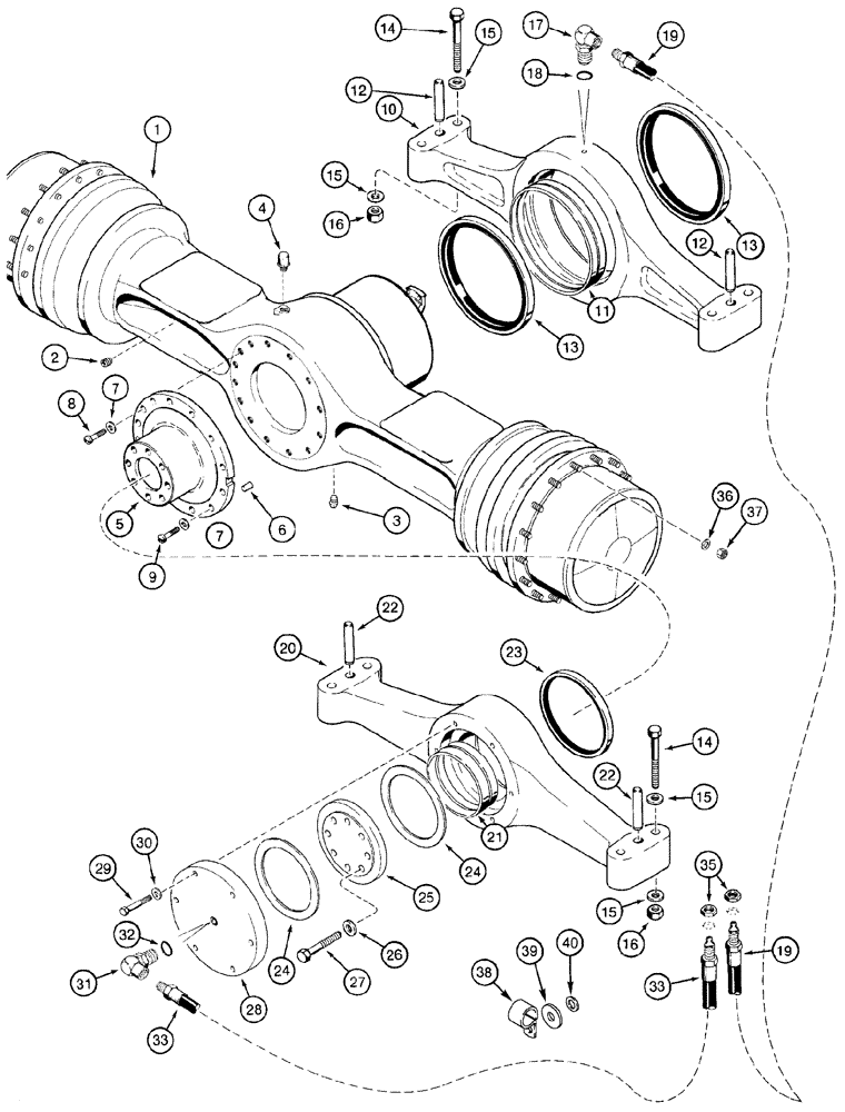 Схема запчастей Case 921C - (06-23) - AXLE, REAR - MOUNTING -JEE0123251 (06) - POWER TRAIN