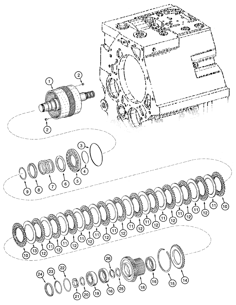 Схема запчастей Case 921C - (06-20F) - TRANSMISSION - CLUTCH ASSY, FORWARD (06) - POWER TRAIN