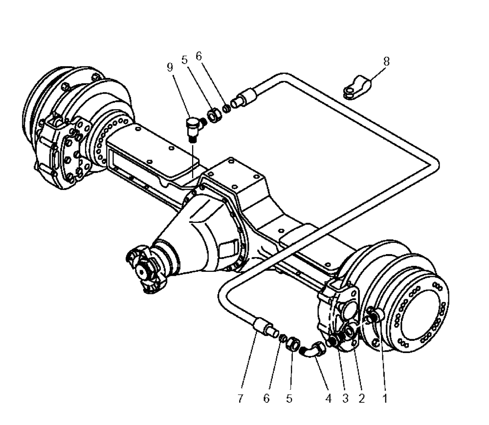 Схема запчастей Case 330 - (30A00020636[01]) - FRONT AXLE - BREATHER (11) - AXLES/WHEELS