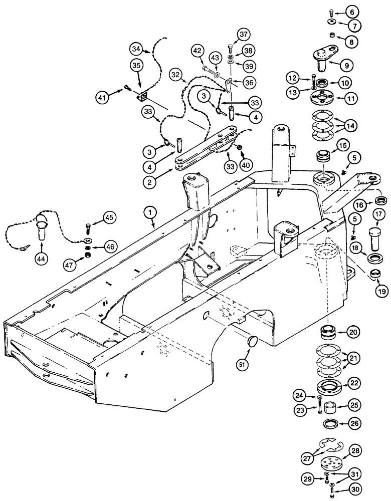 Схема запчастей Case 621C - (09-012) - FRAME, REAR PIVOT, EUROPE ONLY (09) - CHASSIS