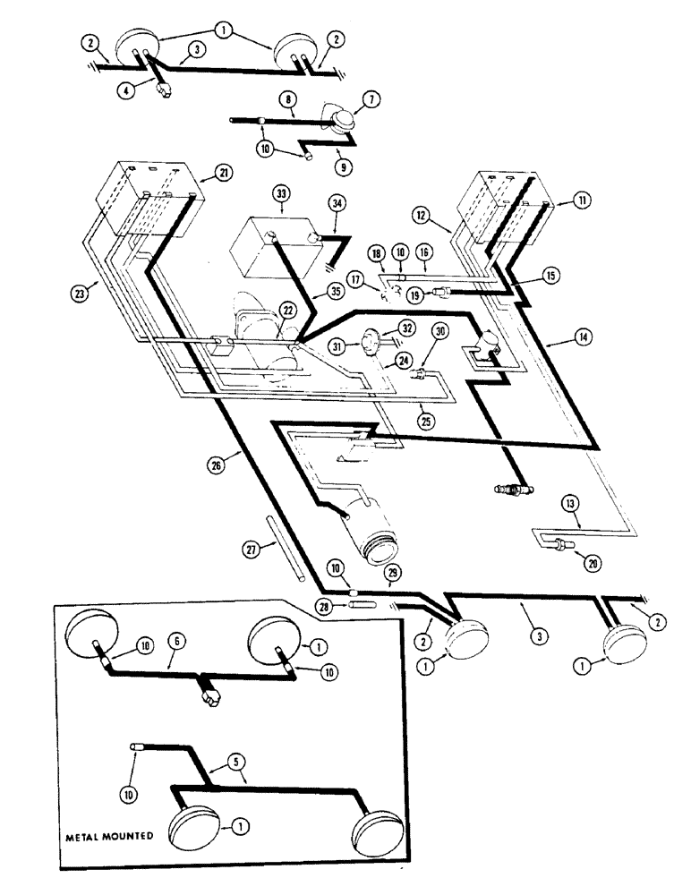 Схема запчастей Case W5A - (076) - ELECTRICAL EQUIPMENT AND WIRING, (188) DIESEL ENGINE (04) - ELECTRICAL SYSTEMS