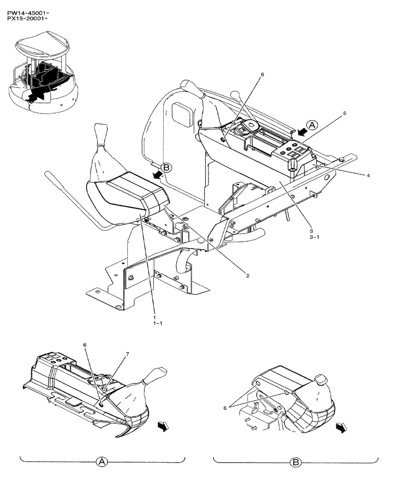 Схема запчастей Case CX36B - (01-027) - COVER ASSY (05) - SUPERSTRUCTURE