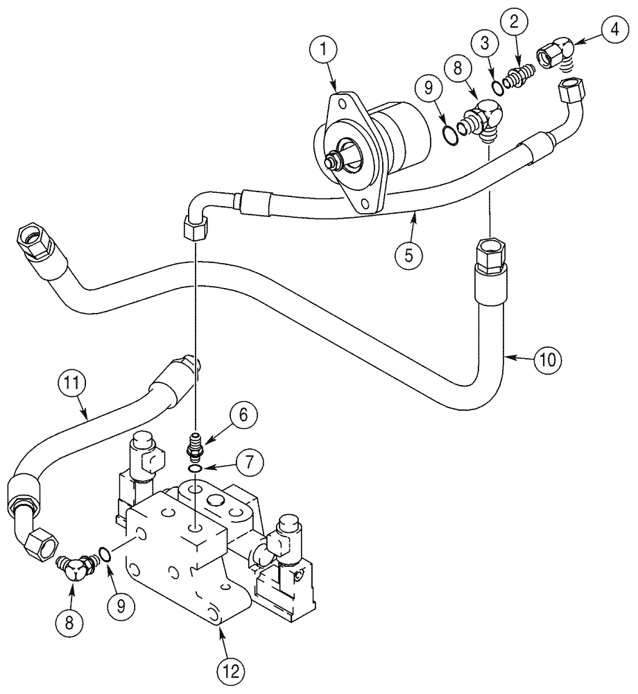 Схема запчастей Case 95XT - (08-46) - HYDRAULICS, ATTACHMENT - HIGH FLOW, GEAR, SUPPLY & RETURN TO PUMP (08) - HYDRAULICS