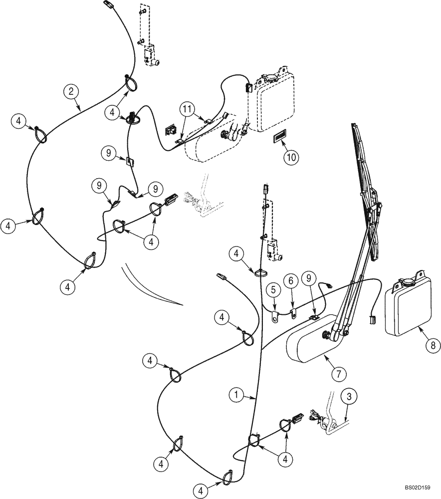 Схема запчастей Case 75XT - (04-14) - HARNESS - DOOR, FRONT (04) - ELECTRICAL SYSTEMS