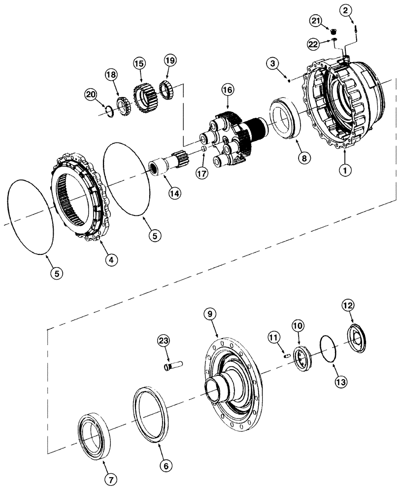 Схема запчастей Case 821C - (06-27) - AXLE, FRONT HUB, PLANETARY JEE0123403- (06) - POWER TRAIN