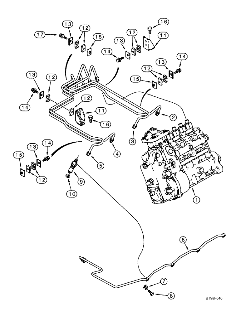 Схема запчастей Case 686GXR - (3-14) - FUEL INJECTION SYSTEM, 4-390 AND 4T-390 EMISSIONS CERTIFIED ENGINE (03) - FUEL SYSTEM