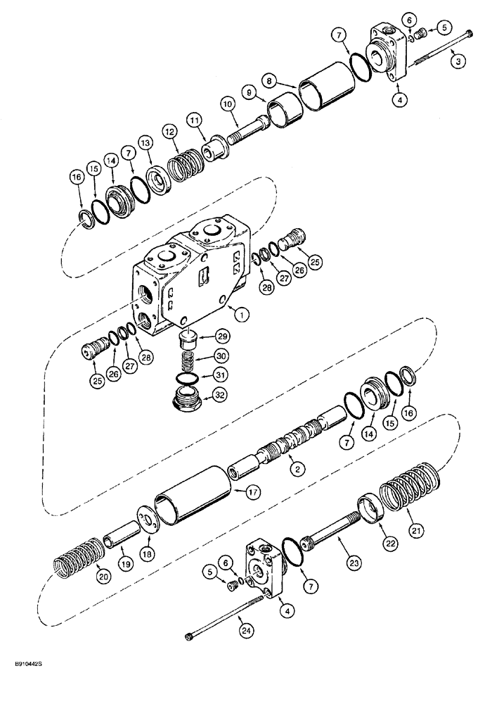 Схема запчастей Case 921 - (8-042) - LOADER LIFT SECTION, P.I.N. JEE0040188 AND AFTER (08) - HYDRAULICS