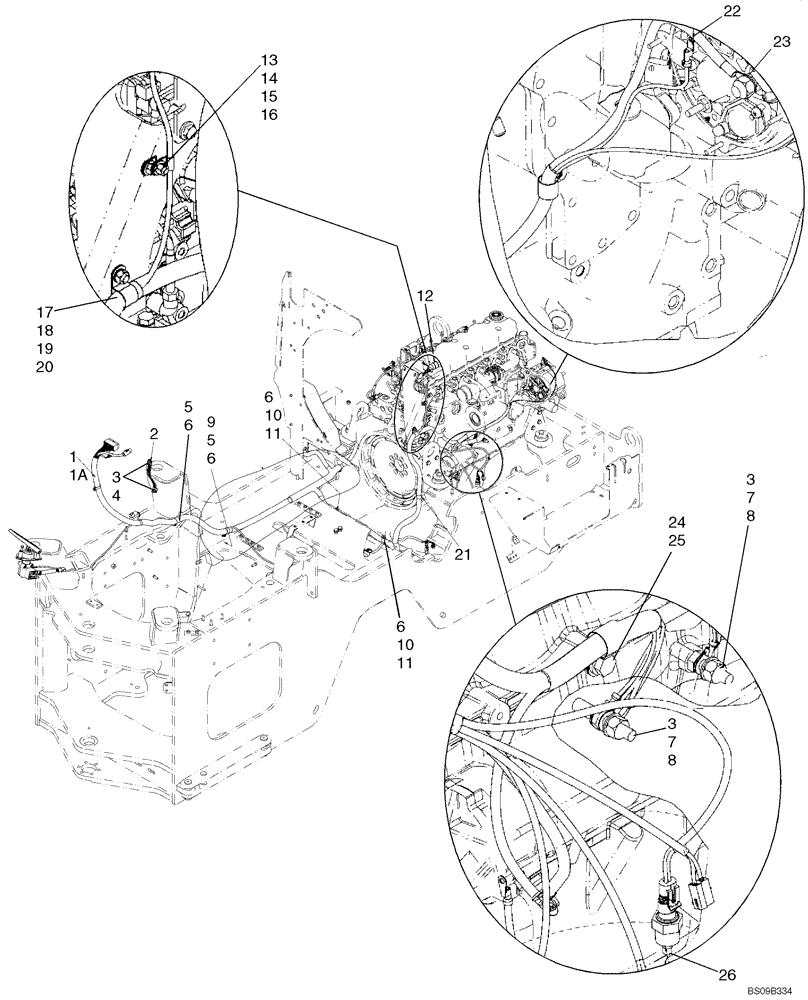 Схема запчастей Case 621E - (04-05) - HARNESS, ENGINE (04) - ELECTRICAL SYSTEMS