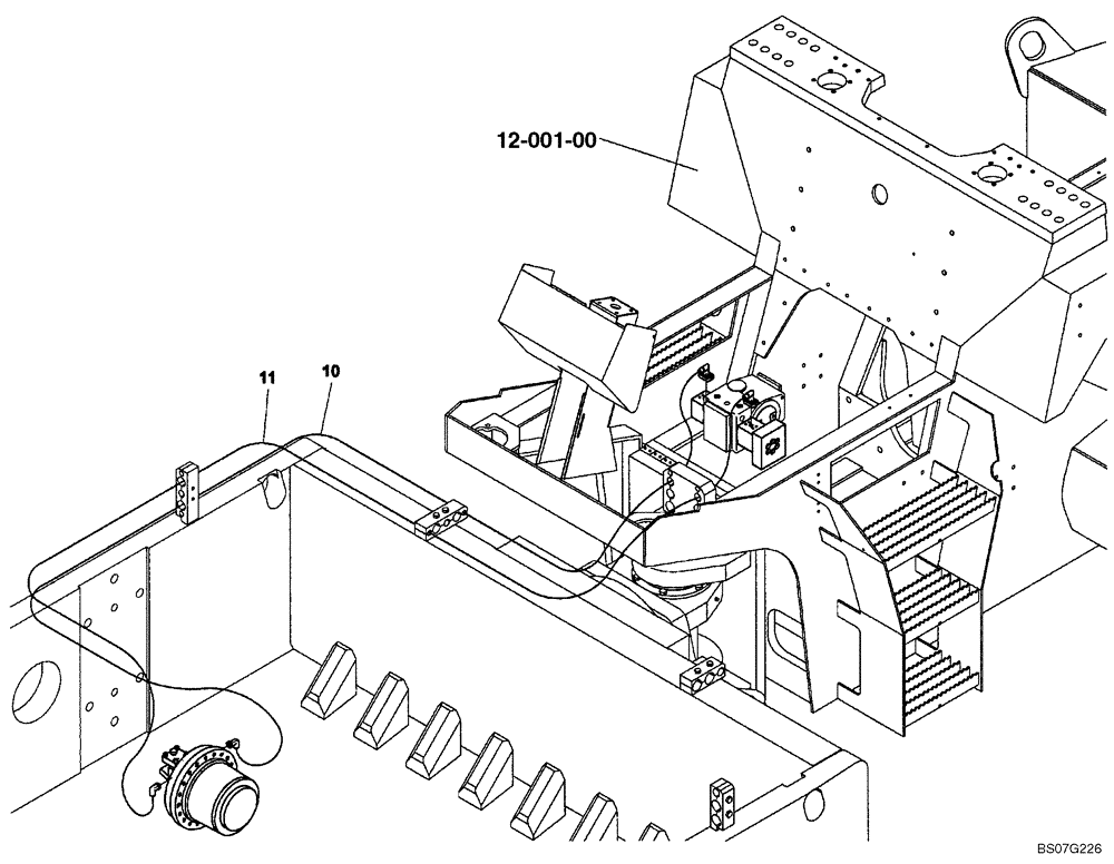 Схема запчастей Case SV210 - (10-003-01[01]) - HYDRAULIC LINES - FRONT DRUM DRIVE ATC, ANTI-SLIP CONTROL DRUM DRIVE (GROUP 311) (ND109731) (08) - HYDRAULICS