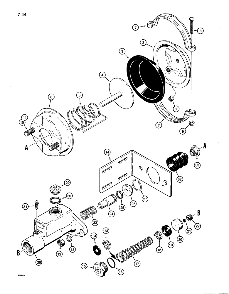 Схема запчастей Case 1085B - (7-044) - S618958 BRAKE ACTUATOR (07) - BRAKES