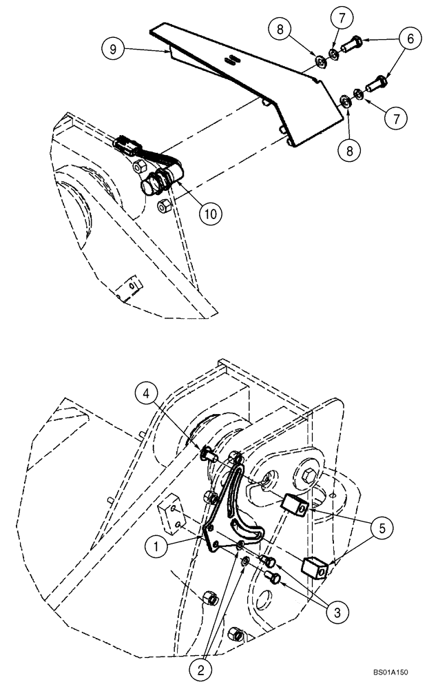 Схема запчастей Case 621D - (09-03) - CONTROLS - BUCKET HEIGHT AND RETURN-TO-TRANSPORT (Z-BAR) (09) - CHASSIS