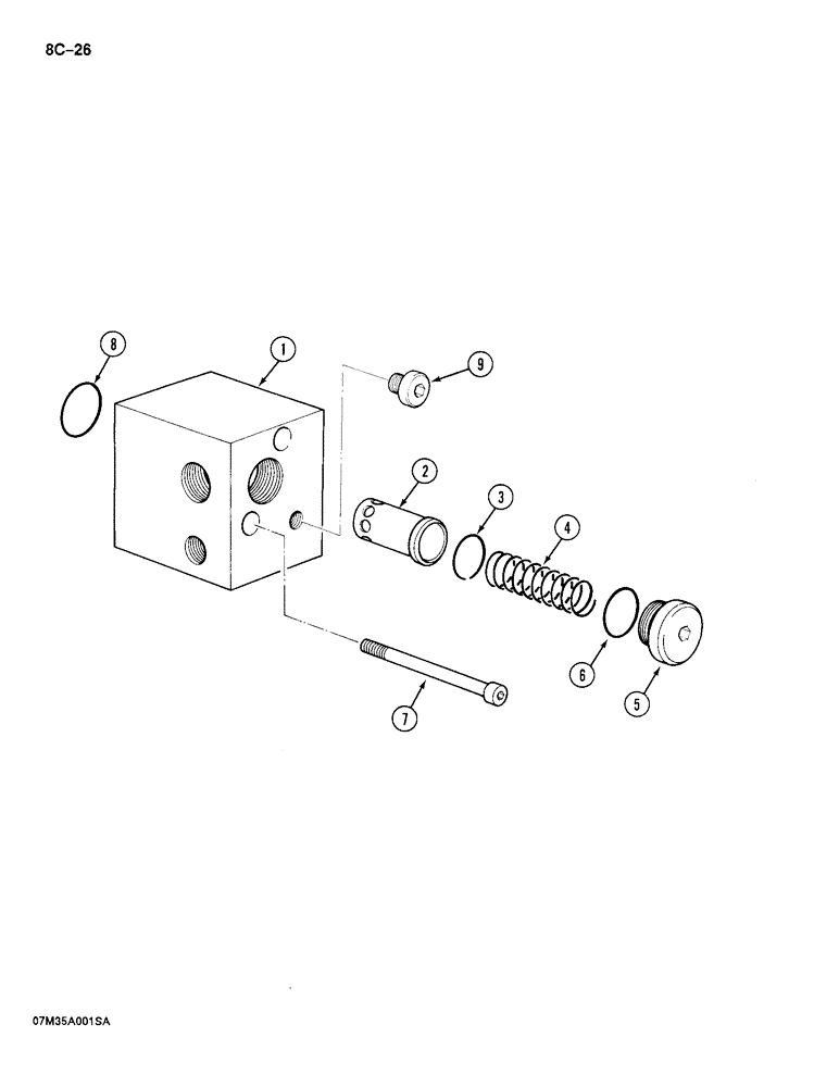 Схема запчастей Case 688 - (8C-26) - ATTACHMENT CONTROL VALVE BLOCK (08) - HYDRAULICS