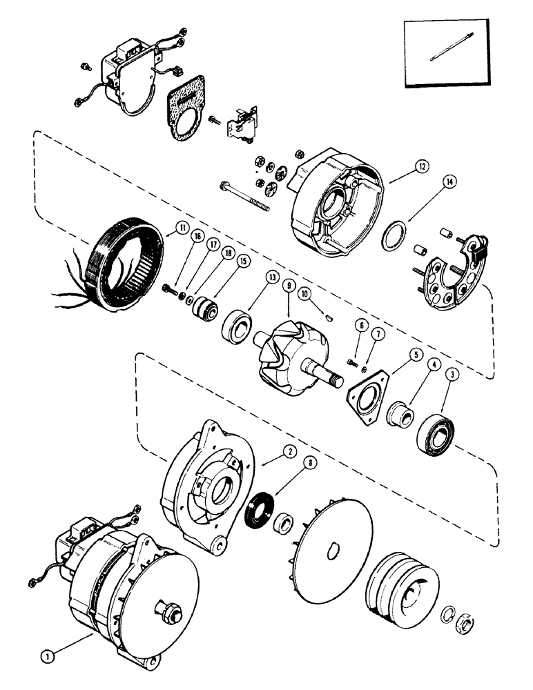 Схема запчастей Case 40 - (254) - R36587 ALTERNATOR (55) - ELECTRICAL SYSTEMS