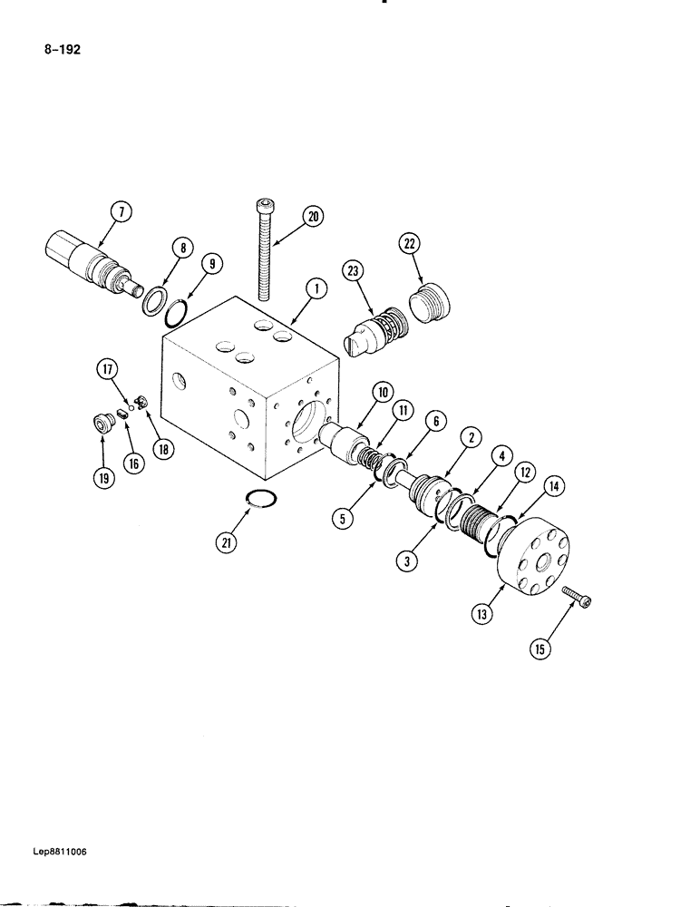 Схема запчастей Case 888 - (8-192) - LOAD HOLDING VALVE, WITH ARM CYLINDERS (08) - HYDRAULICS