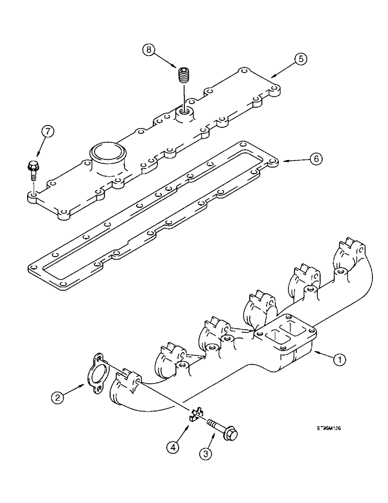 Схема запчастей Case 9040B - (2-28) - MANIFOLDS, 6T-830 EMISSIONS CERTIFIED ENGINE, P.I.N. DAC04#2001 AND AFTER (02) - ENGINE