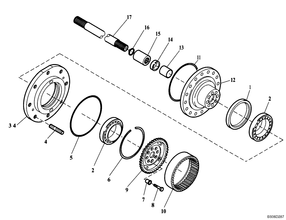 Схема запчастей Case 321E - (02.220[2988733000]) - WHEEL HUB REAR GEAR (25) - FRONT AXLE SYSTEM