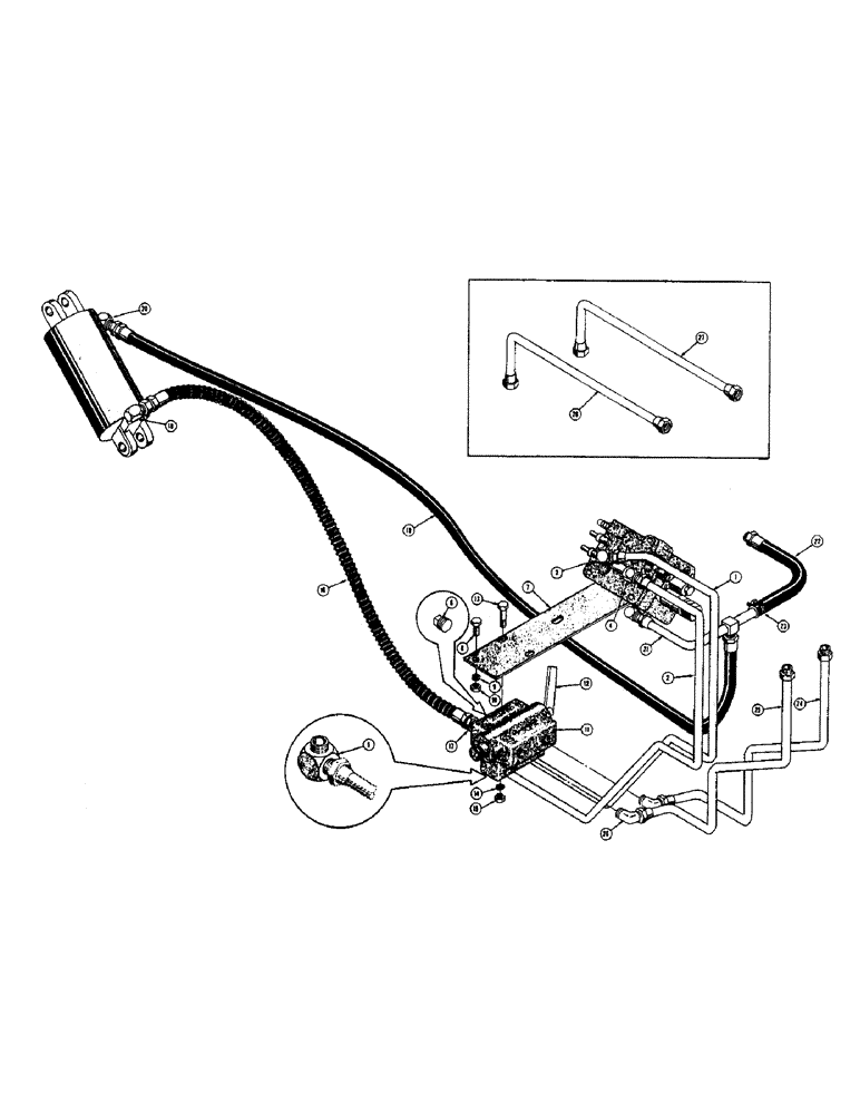 Схема запчастей Case 310D - (124) - THREE POINT HITCH HYDRAULICS (WITH LOADER OR DOZER) (07) - HYDRAULIC SYSTEM