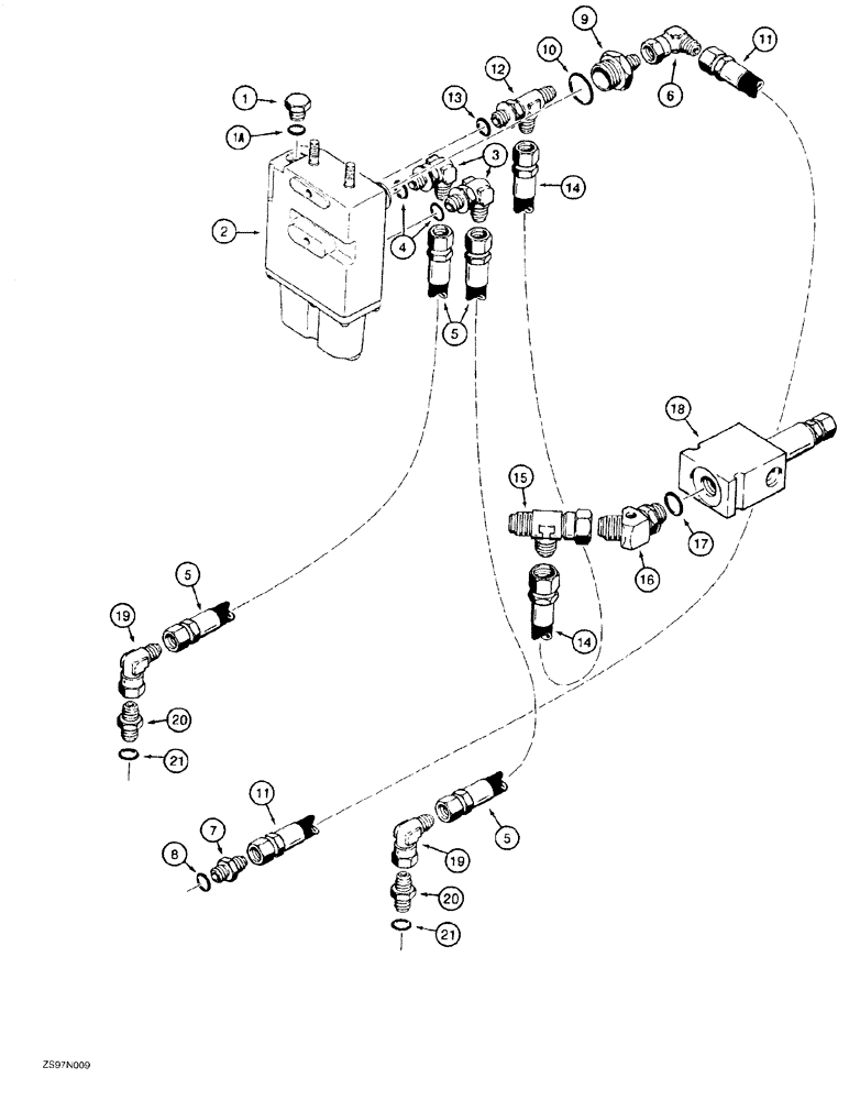 Схема запчастей Case 550G - (7-04) - POWER BRAKE HYDRAULIC LINES, VALVE TO TRANSMISSION (07) - HYDRAULIC SYSTEM