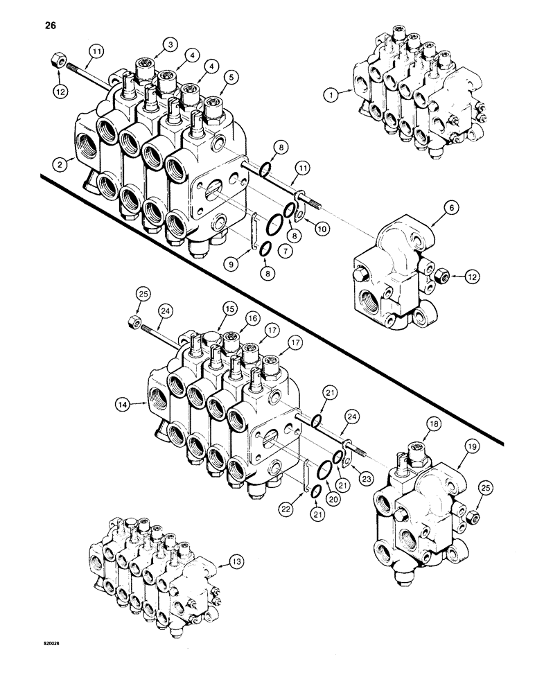 Схема запчастей Case 35A - (26) - BACKHOE CONTROL VALVES 