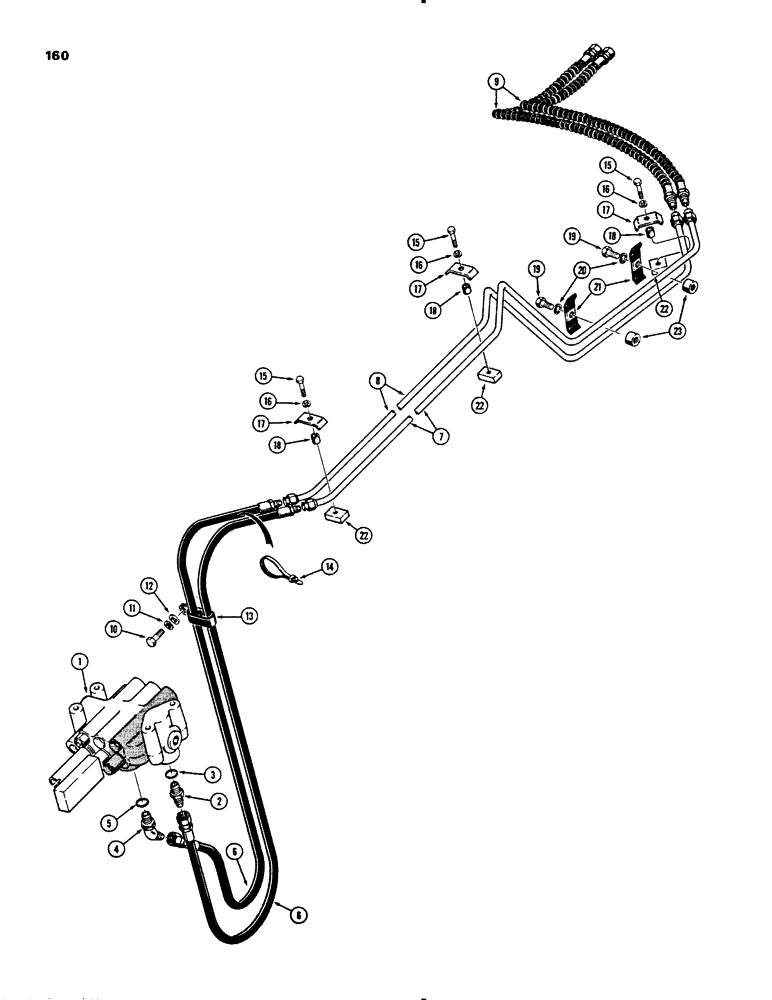 Схема запчастей Case 455B - (160) - LOADER CLAM HYDRAULIC CIRCUIT (07) - HYDRAULIC SYSTEM