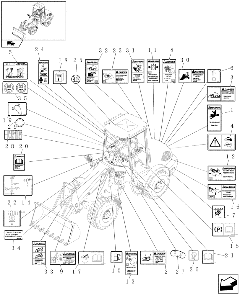 Схема запчастей Case 221E - (622/04[01]) - DECALS CANOPY (HIGH SPEED) (08) - SHEET METAL/DECALS