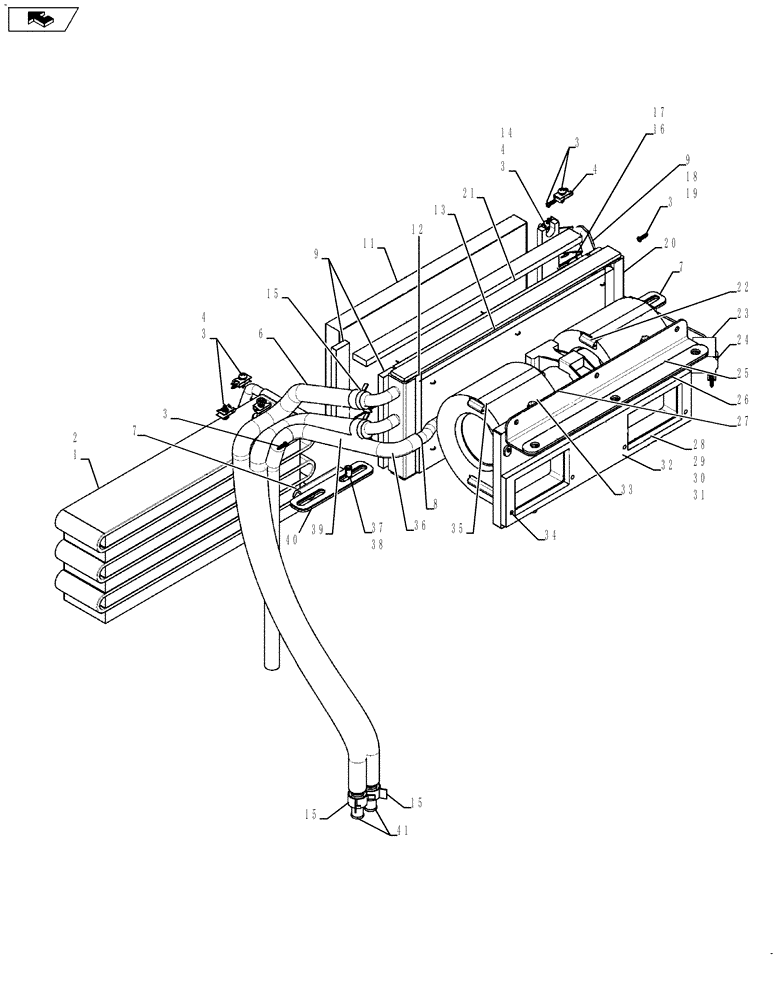 Схема запчастей Case 440CT - (09-61A) - HEATER AND AIR CONDITIONING ASSEMBLY (09) - CHASSIS