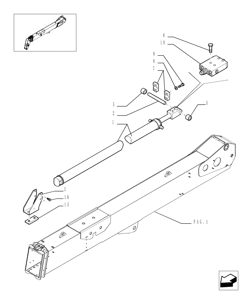 Схема запчастей Case TX945 - (9.80092B[06]) - ARM FOR 4 FUNCTIONS (45 FEET) - OPTIONAL CODE 749027241 (83) - TELESCOPIC SINGLE ARM