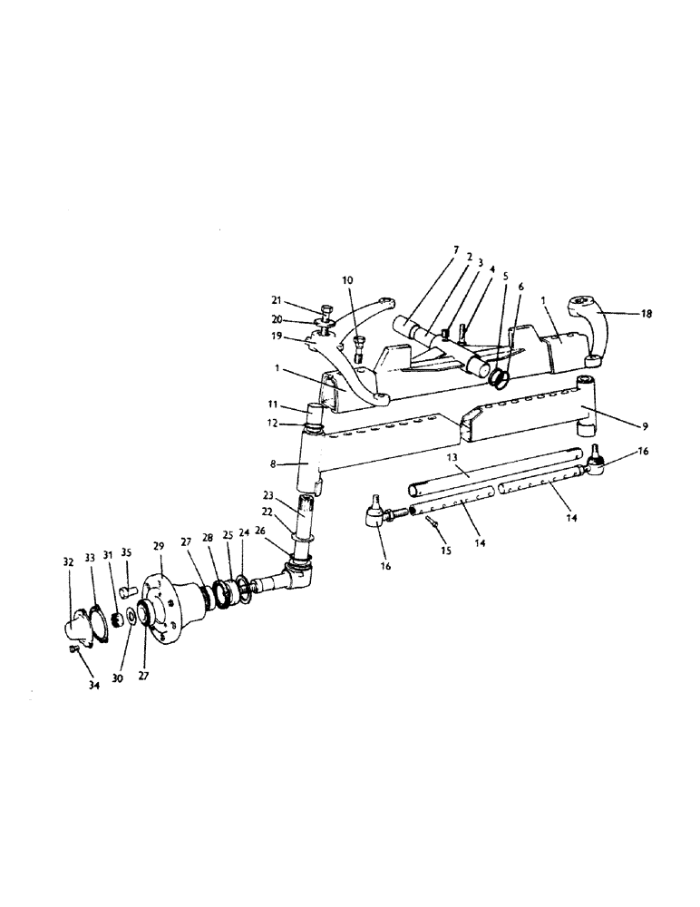 Схема запчастей Case 380CK - (074) - FRONT AXLE 