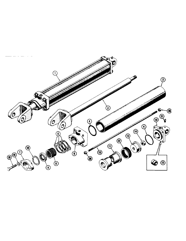 Схема запчастей Case 800 - (278[1]) - HYDRAULIC CYLINDER ASSY, PISTON ROD, END CAPS, TUBE (07) - HYDRAULIC SYSTEM