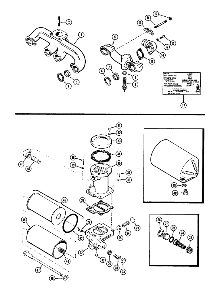 Схема запчастей Case 750 - (010) - INTAKE AND EXHAUST MANIFOLD, (267) DIESEL ENGINE (01) - ENGINE