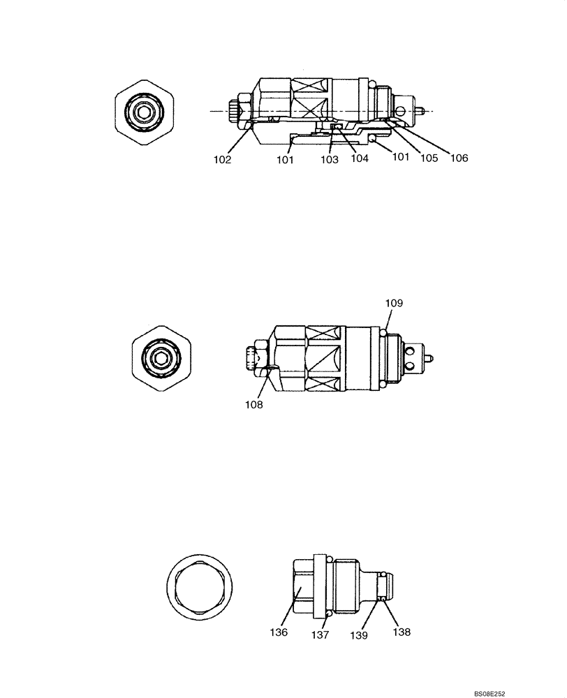 Схема запчастей Case CX350B - (08-75) - CONTROL VALVE - STANDARD (08) - HYDRAULICS