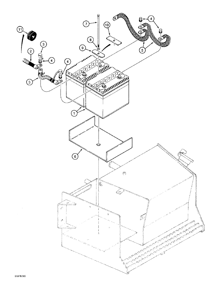 Схема запчастей Case 590L - (4-14) - DUAL BATTERY COLD START (04) - ELECTRICAL SYSTEMS