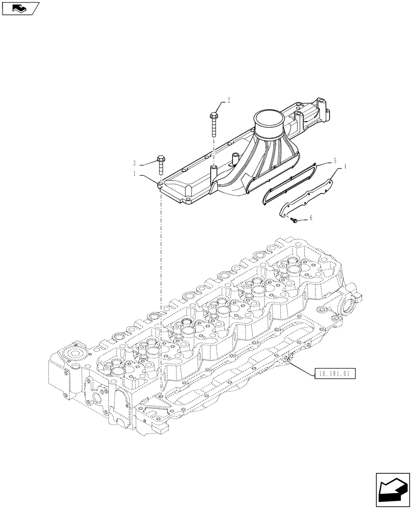 Схема запчастей Case F4DFE613B A004 - (10.254.01) - INTAKE MANIFOLD (10) - ENGINE