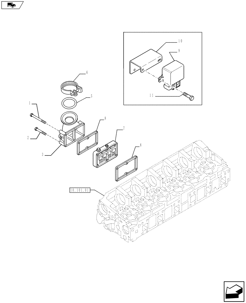 Схема запчастей Case F2CFE614D A004 - (10.254.04) - AIR LINES (504106378 - 5801361519) (10) - ENGINE