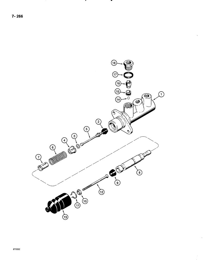 Схема запчастей Case 580K - (07-266) - BRAKE MASTER CYLINDER (07) - BRAKES