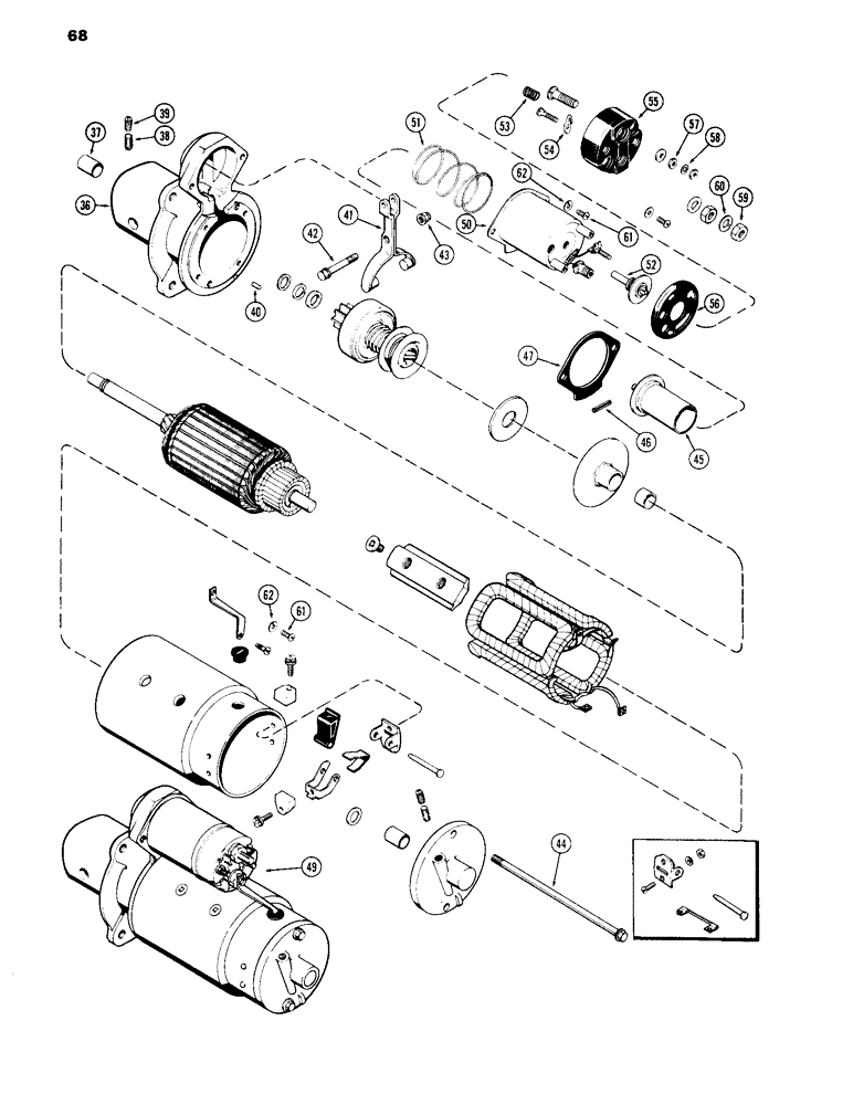 Схема запчастей Case 584C - (068) - STARTER (55) - ELECTRICAL SYSTEMS