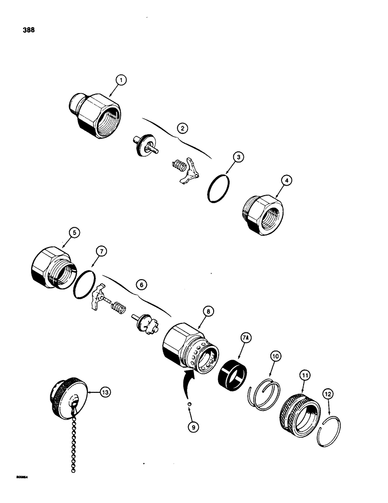 Схема запчастей Case 580SD - (388) - HYDRAULIC QUICK DISCONNECT COUPLINGS, THREE-POINT HITCH LINES (08) - HYDRAULICS