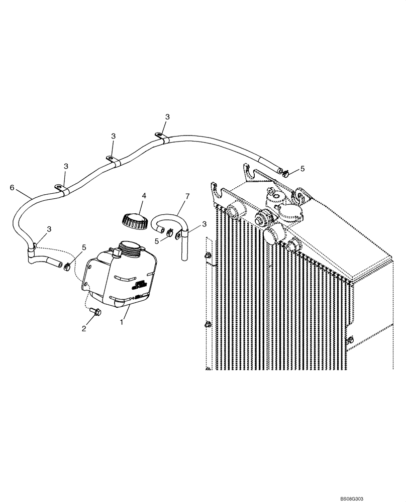 Схема запчастей Case 650L - (10.406.04) - COOLANT RECOVERY SYSTEM (10) - ENGINE