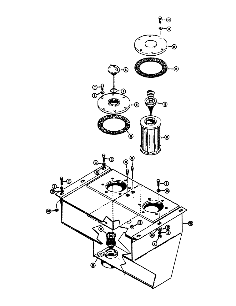 Схема запчастей Case 680CK - (104) - HYDRAULIC TANK (35) - HYDRAULIC SYSTEMS