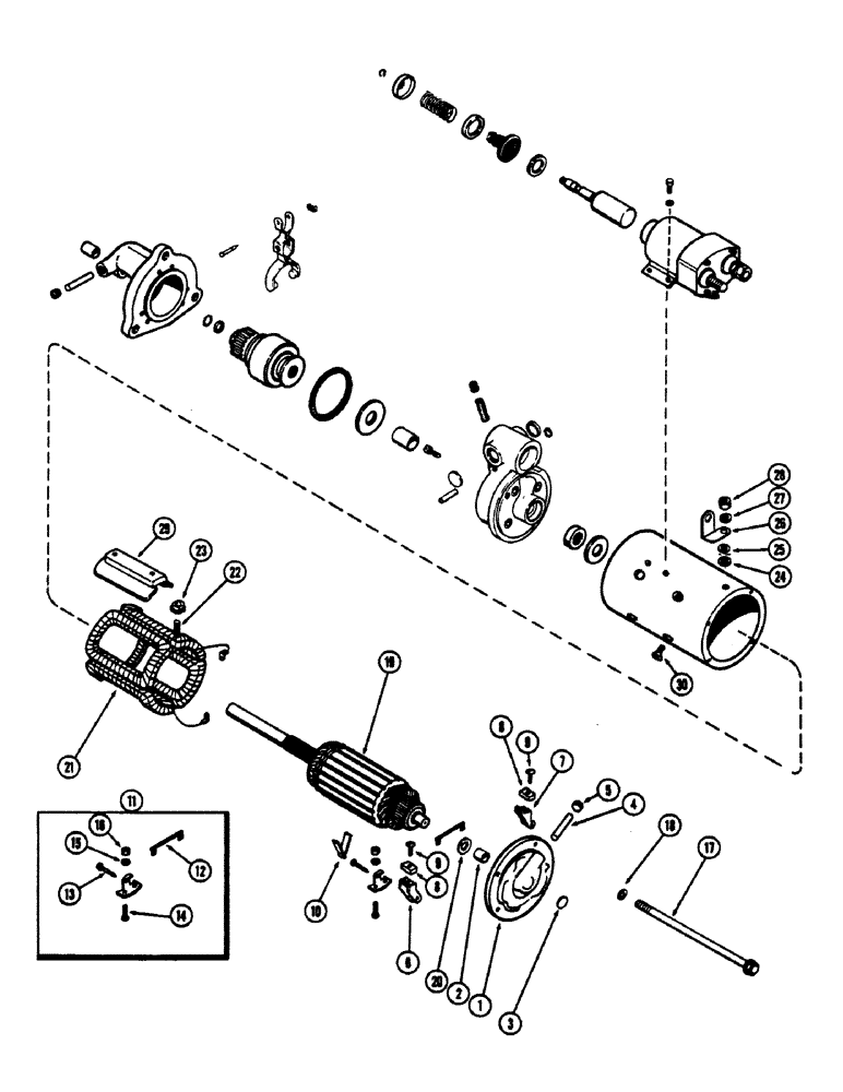 Схема запчастей Case 680CK - (052) - STARTING MOTOR, (267) DIESEL ENGINE (55) - ELECTRICAL SYSTEMS