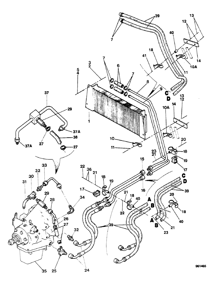 Схема запчастей Case 580G - (136) - POWER SHUTTLE - COOLING SYSTEM (06) - POWER TRAIN