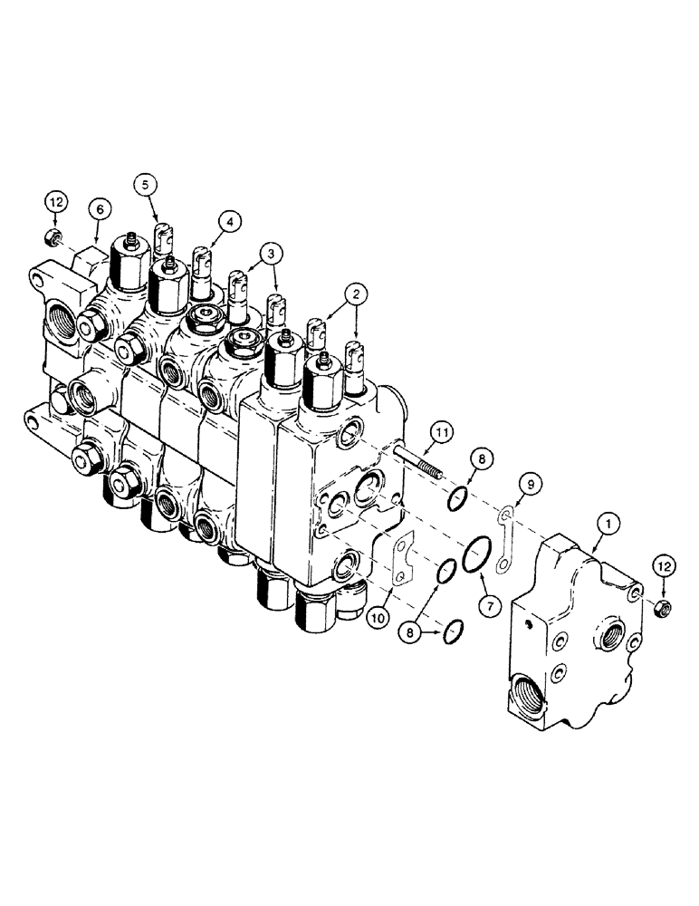 Схема запчастей Case 580SK - (8-294) - BACKHOE CONTROL VALVE 6 SPOOLS, NOT FOR PRESTIGE, WITHOUT EXTENDABLE DIPPER (08) - HYDRAULICS