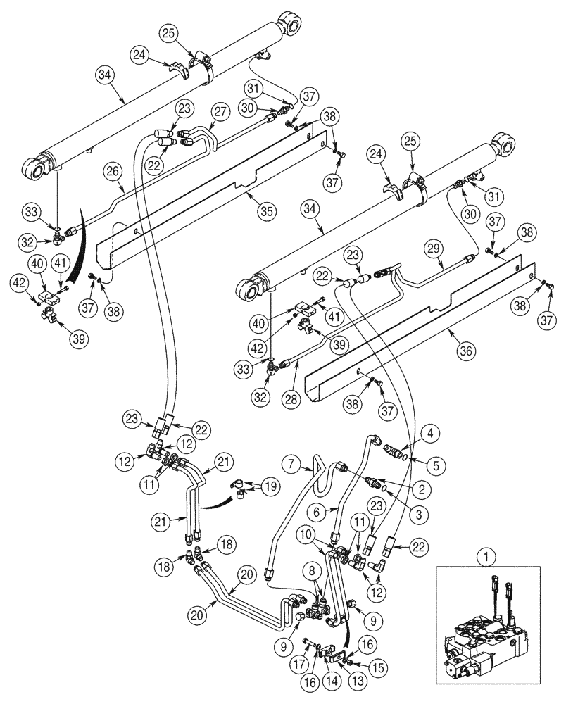 Схема запчастей Case 85XT - (08-03) - HYDRAULICS LOADER LIFT, NORTH AMERICAN MODELS JAF0352234-, EUROPEAN MODELS JAF0352715- (08) - HYDRAULICS