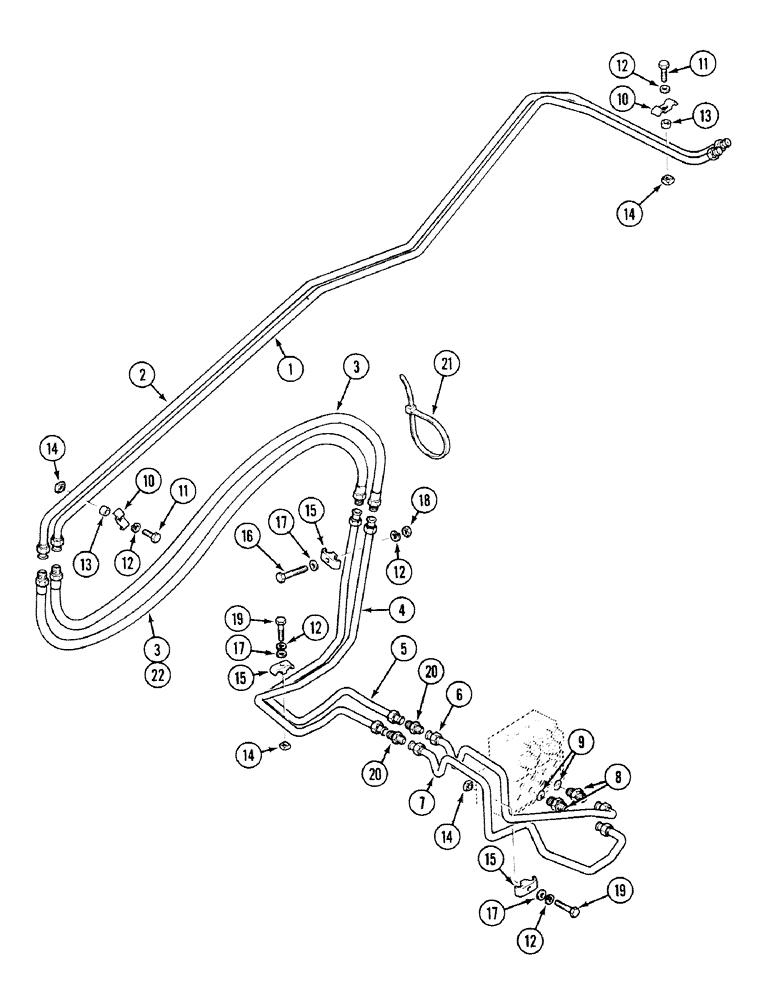 Схема запчастей Case 580SK - (8-346) - LOADER, AUXILIARY HYDRAULICS, SERVOPOWER VERSION, S/N JJH0046382 AND UP (08) - HYDRAULICS