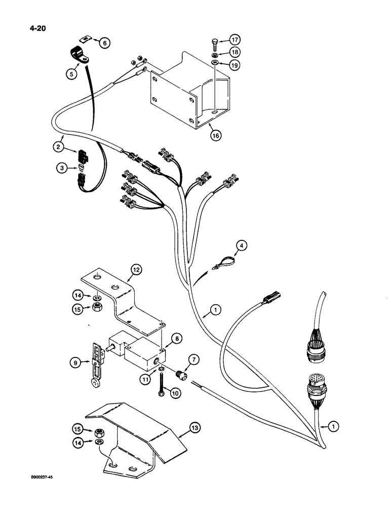 Схема запчастей Case 1085C - (4-20) - BACKUP ALARM AND HARNESS (04) - ELECTRICAL SYSTEMS